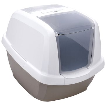IMAC Krytý kočičí záchod s uhlíkovým filtrem a lopatkou - šedý - D 62 × Š 49,5 × V 47,5 cm - Kočičí toaleta