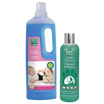 Menforsan Hygienický čistič na podlahy 1000 ml + Antiparazitní šampon pro kočky 300 ml - Čisticí prostředek