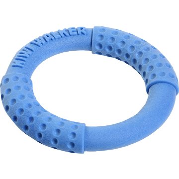 Kiwi Walker Házecí a plovací kruh z TPR pěny, modrá, 18 cm - Hračka pro psy
