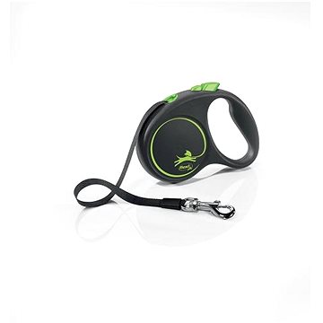 

Flexi Black Design S pásek 5 m/15 kg zelené