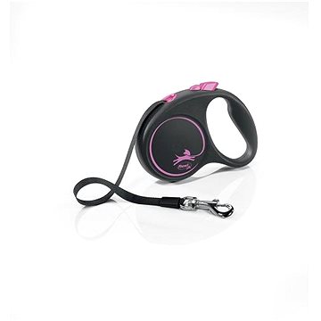 

Flexi Black Design S pásek 5 m/15 kg růžové