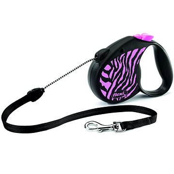 

Flexi Safari zebra M lanko 5 m/20 kg růžové