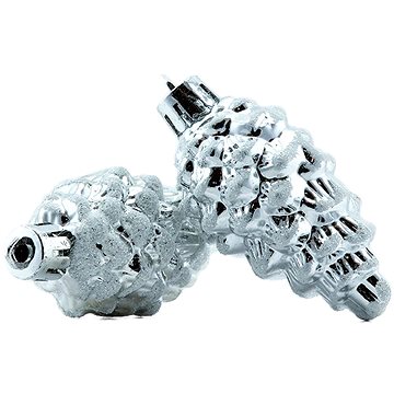 

DECOLED Vánoční ozdoby - šišky, bílá, průměr 6 cm, 6 ks