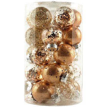 

DECOLED Vánoční ozdoby - koule plastové, bronzové, průměr 6 cm, 25 ks