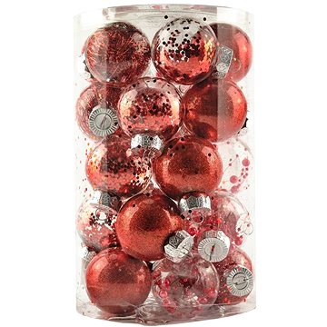 

DECOLED Vánoční ozdoby - koule plastové, červené, průměr 6 cm, 25 ks