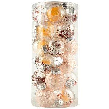 

DECOLED Vánoční ozdoby - koule plastové, červeno/růžové, průměr 6 cm, 25 ks