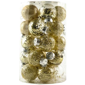 

DECOLED Vánoční ozdoby - koule plastové, zlaté, průměr 6 cm, 25 ks