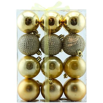 

DECOLED Vánoční ozdoby - koule plastové,, zlaté, průměr 6 cm, 24 ks