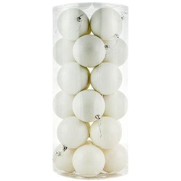 

DECOLED Vánoční ozdoby - koule plastové, bílé matné, průměr 8 cm, 24 ks