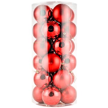 

DECOLED Vánoční ozdoby - koule plastové, červené matné/lesklé, průměr 8 cm, 24 ks