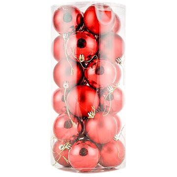 

DECOLED Vánoční ozdoby - koule plastové, červené matné/lesklé, průměr 6 cm, 24 ks