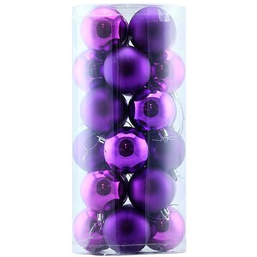 

DECOLED Vánoční ozdoby - koule plastová, fialové matné/lesklé, průměr 6 cm, 24 cm