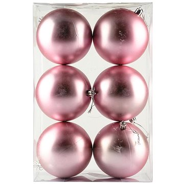 

DECOLED Vánoční ozdoby - koule plastové, jemně růžové, průměr 10 cm, 6 ks