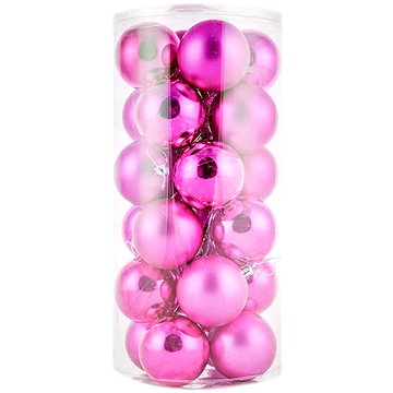 

DECOLED Vánoční ozdoby - koule plastové, růžové matné/lesklé, průměr 6 cm, 24 ks