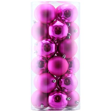 

DECOLED Vánoční ozdoby - koule plastové, růžové matné/lesklé, průměr 8 cm, 24 ks