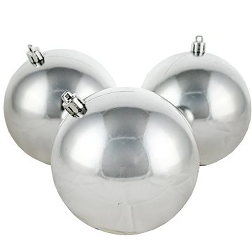 

DECOLED Vánoční ozdoby - koule plastové, stříbrné lesklé, průměr 10 cm, 6 ks