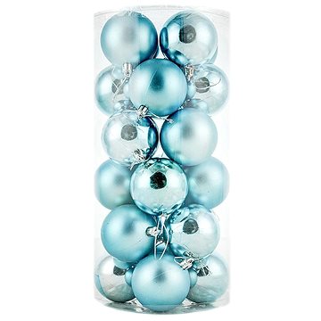 

DECOLED Vánoční ozdoby - koule plastové, tyrkysové matné/lesklé, průměr 8 cm, 24 ks