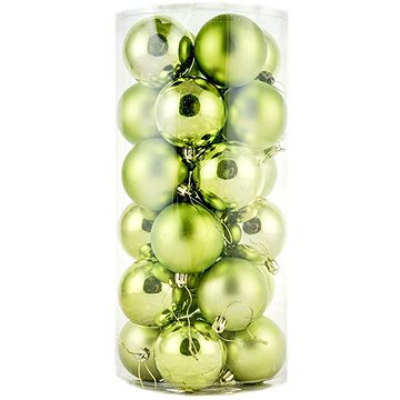 

DECOLED Vánoční ozdoby - koule plastové, zelené matné/lesklé, průměr 8 cm, 24 ks