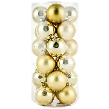 

DECOLED Vánoční ozdoby - koule plastové, zlaté matné/lesklé, průměr 6 cm, 24 ks