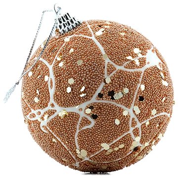 

DECOLED Vánoční ozdoby - koule plastová, vínová s flitry, průměr 8 cm