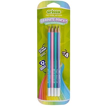 CRICCO HB, trojhranná, pastelové barvy - balení 4 ks