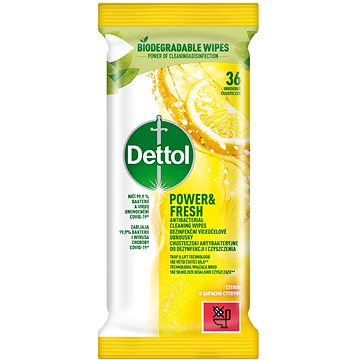

DETTOL Antibakteriální ubrousky na povrchy Citron 36 ks