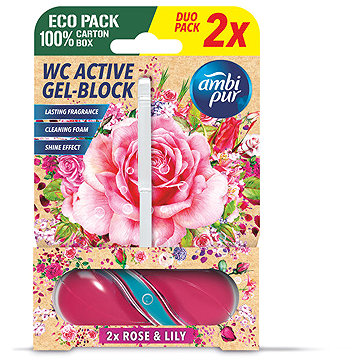 

AMBI PUR WC Active gel-blok růže & lilie 2× 45 g