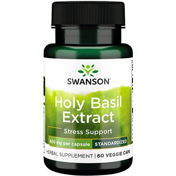 

Swanson Holy Basil Extract (Bazalka indická), 400 mg, 60 kapslí