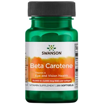 

Swanson Beta-karoten (Vitamin A) , 10000 IU, 250 softgelových kapslí