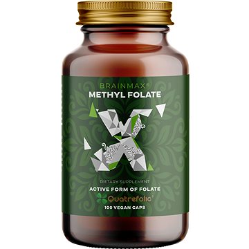 

BrainMax Methyl Folate, Kyselina listová v aktivní formě, 400 mcg, 100 kapslí