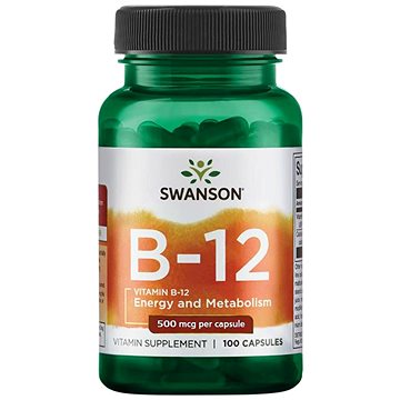 

Swanson Vitamin B12, 500 mcg, 100 kapslí