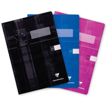 CLAIREFONTAINE Metric A4 "445" čtverečkovaný, 40 listů - sada 3 ks (černý, modrý, růžový)