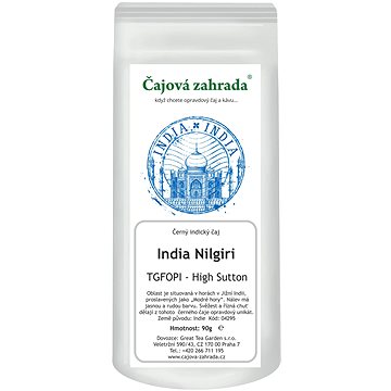 

Čajová zahrada India Nilgiri TGFOPI High Grown Sutton - černý čaj, 90g