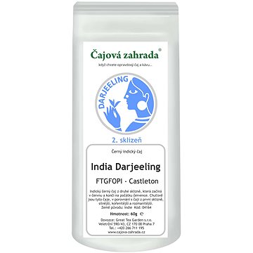 

Čajová zahrada India Darjeeling FTGFOPI Castleton - černý čaj, 60g
