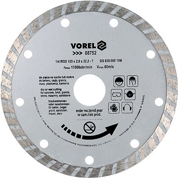 

VOREL Kotouč diamantový 125 x 22,2 x 2,0 mm TO-08752