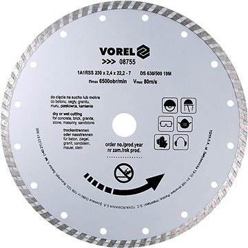 

VOREL Kotouč diamantový 230 x 22,2 x 2,4 mm TO-08755