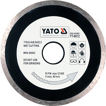

Yato Kotouč diamantový 115 x 22,2 x 2,1 mm hladký