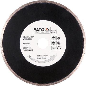 

YATO Kotouč diamantový 200 x 25,4 x 2,2 mm hladký YT-6017