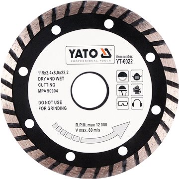 

YATO Kotouč diamantový 115 x 22,2 x 2,4 mm turbo YT-6022