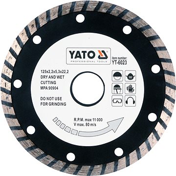 

YATO Kotouč diamantový 125 x 22,2 x 2,6 mm turbo YT-6023