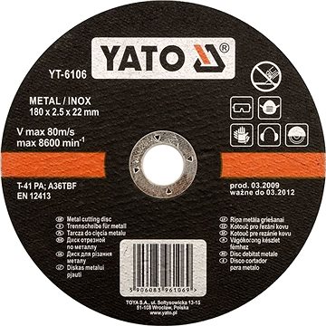 

YATO Kotouč na kov 115 x 22 x 1,2 mm INOX YT-6101