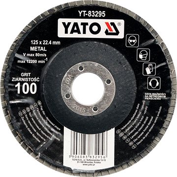 

YATO Kotouč lamelový korundový 125 x 22,2 mm vypouklý brusný P60 YT-83293