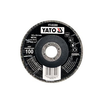 

YATO Kotouč lamelový korundový 125 x 22,2 mm vypouklý brusný P100 YT-83295