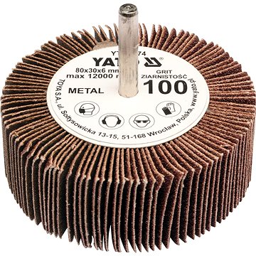 

YATO Kotouč lamelový radiální 80x30 P-100 s hřídelí 6 mm YT-83374
