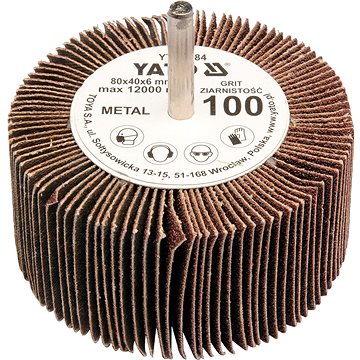 

YATO Kotouč lamelový radiální 80x40 P-60 s hřídelí 6 mm YT-83382