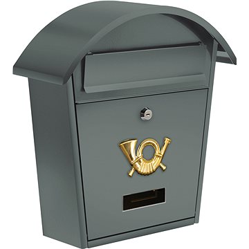 

VOREL Poštovní schránka se stříškou oblou 380x320x105mm šedá