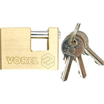 

VOREL Zámek visací 65 mm čepový mosaz 3 klíče