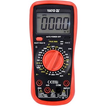 

YATO Multimetr digitální TRUE RMS YT-73083 (1x 9V 6F22)