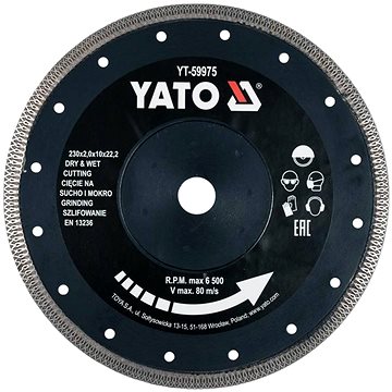 

YATO Kotouč řezný diamantový 230 x 22,2 x 2 mm YT-59975