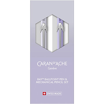 CARAN D'ACHE kuličkové pero 849 a mechanická tužka Blooming Lavender